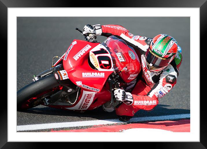 John Laverty - BSB 2010 at Oulton Park Framed Mounted Print by SEAN RAMSELL