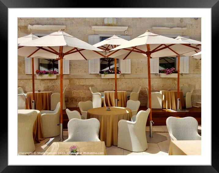 Restaurant Terrace Dubrovnik Framed Mounted Print by Sheila Ramsey