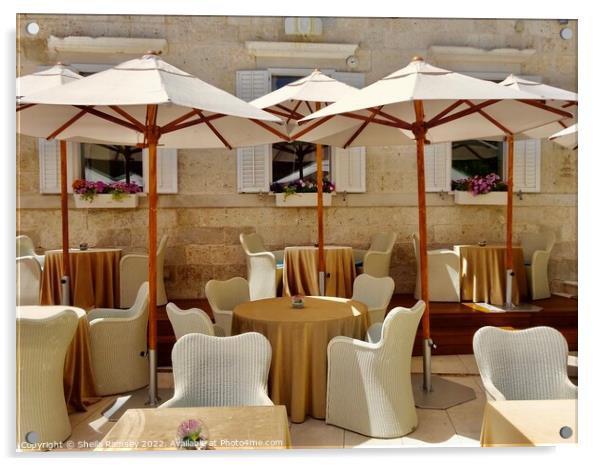 Restaurant Terrace Dubrovnik Acrylic by Sheila Ramsey