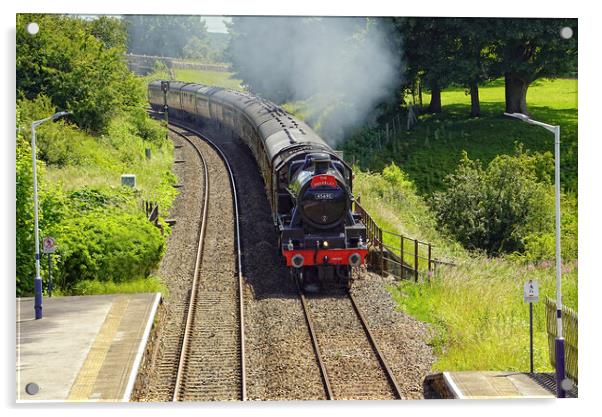 45690 Leander passing Long Preston. Acrylic by David Birchall