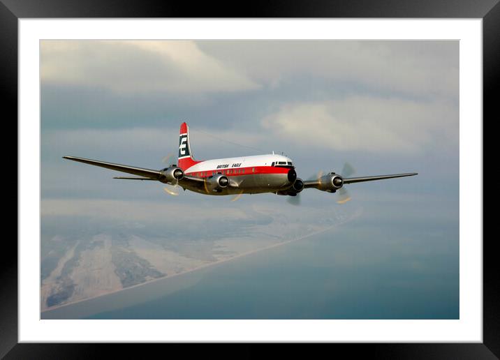 British Eagle Douglas DC-6 G-APSA Framed Mounted Print by Simon Westwood