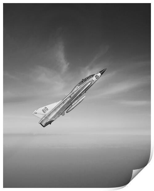Draken climbing over the Baltic Sea Print by Simon Westwood