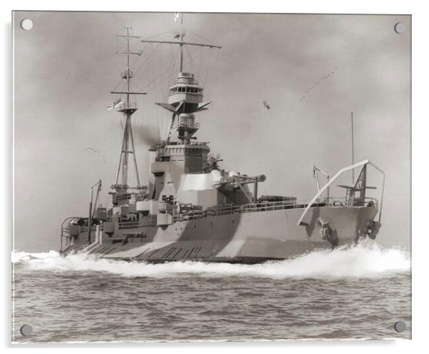 The Monitor HMS Roberts Acrylic by Simon Westwood
