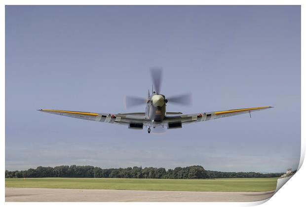 Spitfire, low level flypast Print by Simon Westwood