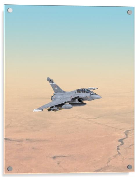 Rafale B, French Air Force, over Africa Acrylic by Simon Westwood