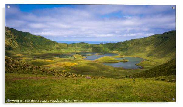 Caldeirao crater, Corvo island, Azores Acrylic by Paulo Rocha