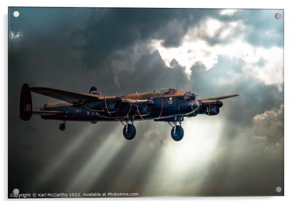 Lancaster Bomber Acrylic by Karl McCarthy