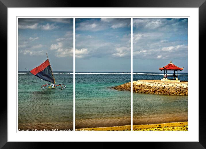 Traditional Balinese fishing boat Framed Mounted Print by Kevin Hellon