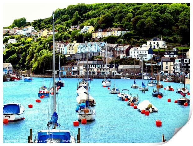 Parallel parking, East Looe River, Cornwall. Print by john hill