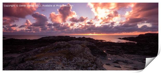 The Rockier side of Trearddur Bay (panoramic) Print by Derek Daniel