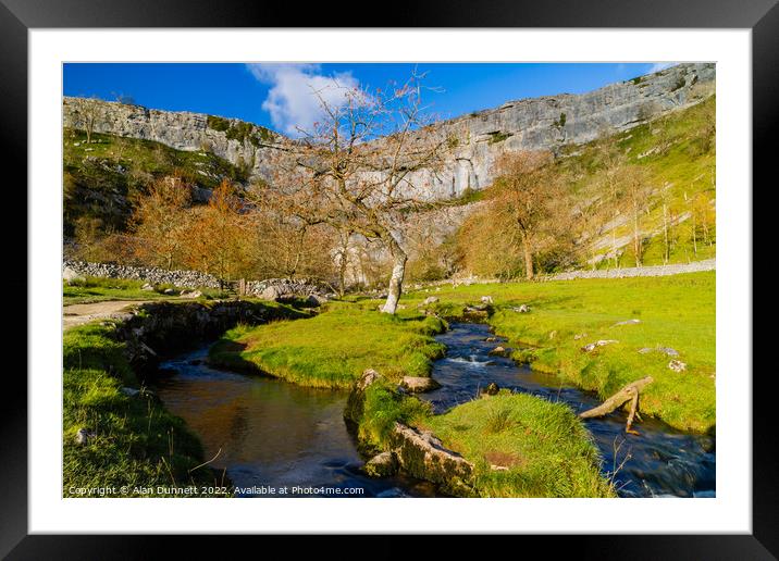 Malham Beck around the Islands Framed Mounted Print by Alan Dunnett