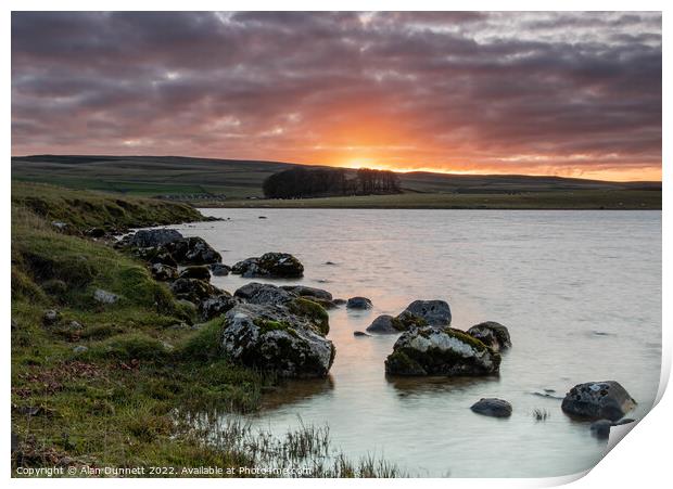 Malham Tarn Sunset Print by Alan Dunnett