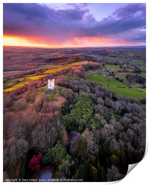 Lawrence Castle sunset Print by Gary Holpin