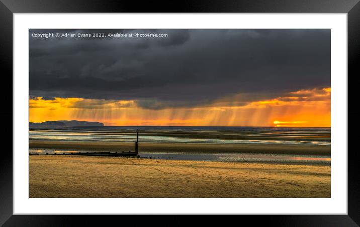 Ocean Sunset Rhyl Wales  Framed Mounted Print by Adrian Evans