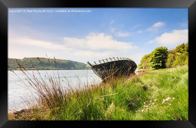 Traeth Dulas Shipwreck Anglesey Framed Print by Pearl Bucknall