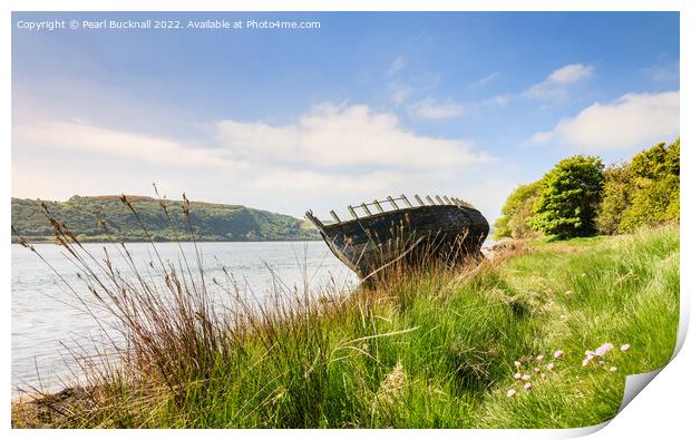 Traeth Dulas Shipwreck Anglesey Print by Pearl Bucknall