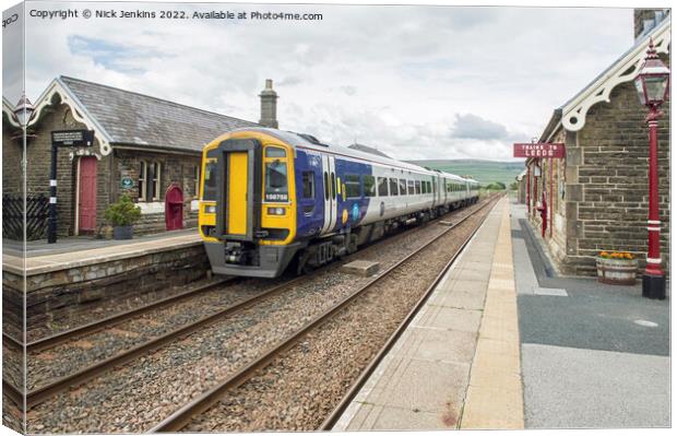 Garsdale Railway Station and Locomotive Cumbria Canvas Print by Nick Jenkins
