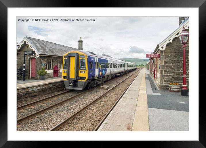 Garsdale Railway Station and Locomotive Cumbria Framed Mounted Print by Nick Jenkins