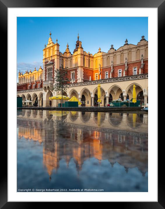 Cloth Hall Sukiennice building at sunrise Framed Mounted Print by George Robertson