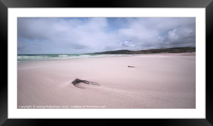 On the beach at Sandwood Bay Framed Mounted Print by George Robertson