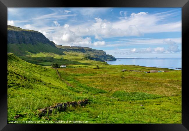 Balmeanach View in Summer Isle of Mull Scotland Framed Print by Barbara Jones