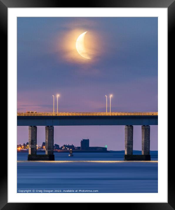 Broughty Castle Moonrise Dundee Framed Mounted Print by Craig Doogan