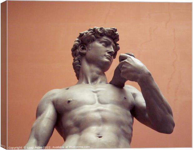 Plaster cast of David by Michelangelo, London, UK. Canvas Print by Luigi Petro