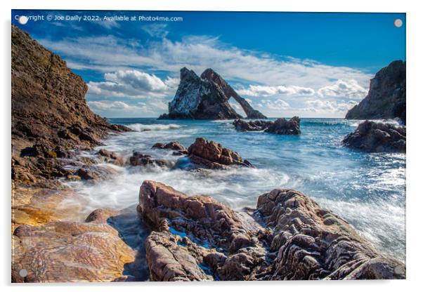 Bow Fiddle Rock, Portknockie, Moray Scotland Acrylic by Joe Dailly