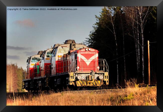 Three VR Diesel Locomotives At Speed Framed Print by Taina Sohlman