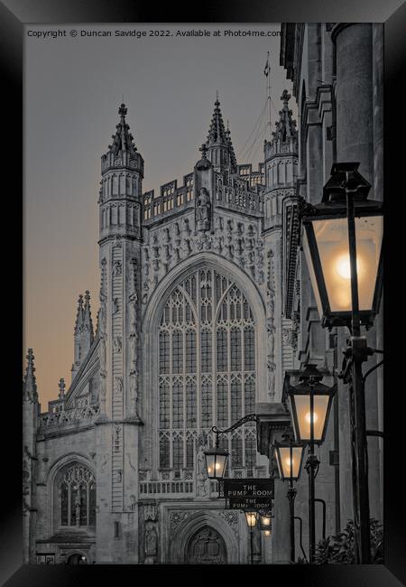 Bath Abbey colorized evening Framed Print by Duncan Savidge