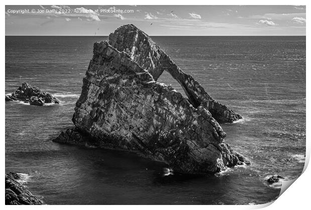 Bow Fiddle Rock, Portknockie, Scotland in Mono Print by Joe Dailly