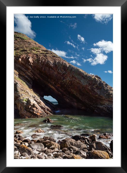 A natural sea arch near Portknockie on the north-e Framed Mounted Print by Joe Dailly