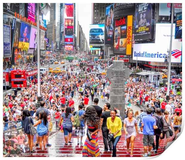 Times Square Crowds Print by Steven Mitchell