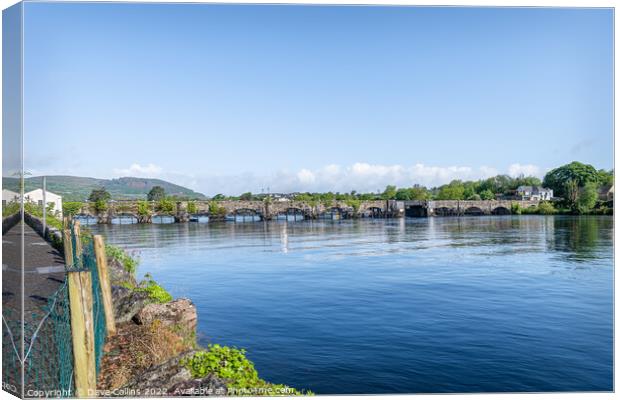 Killaloe Road Bridge over the River Shannon, County Clare to County Tipperary, Ireland Canvas Print by Dave Collins