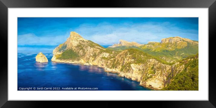 Panoramic of Cape Formentor - CR2204-7440-ABS Framed Mounted Print by Jordi Carrio