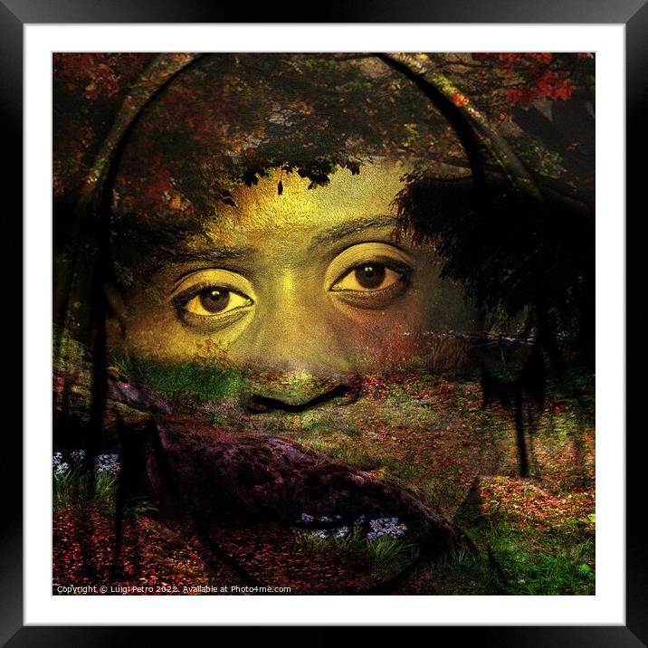 Deep in the forest is me staring at you. Framed Mounted Print by Luigi Petro