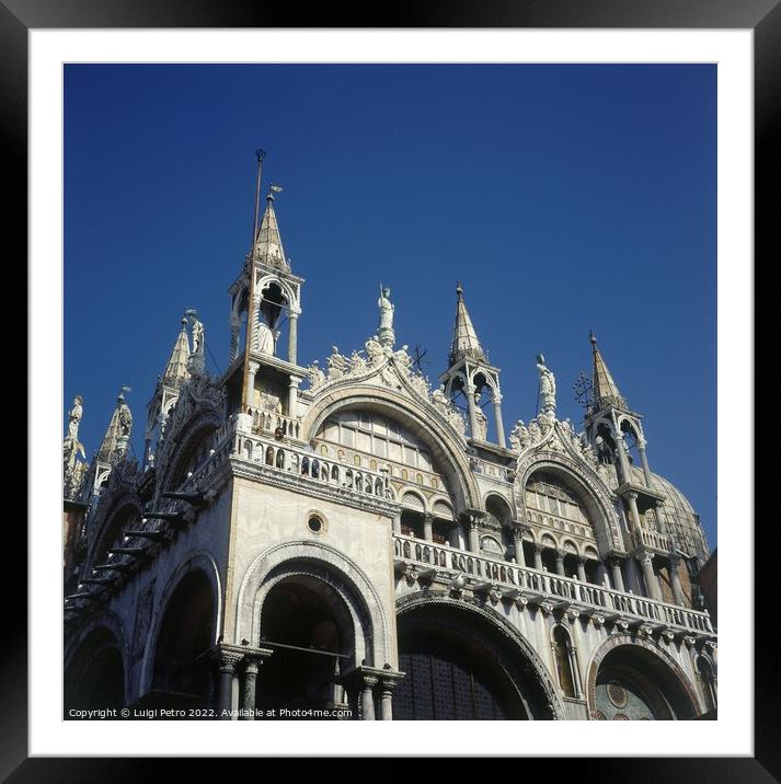 Magnificent St Marks Basilica in Venice Framed Mounted Print by Luigi Petro