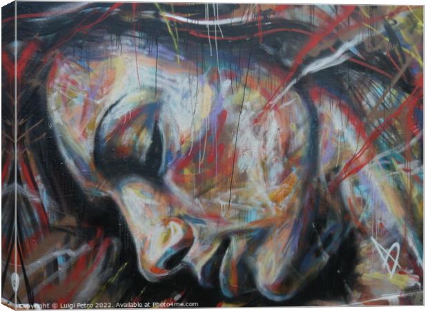 Graffiti depicting a female face Canvas Print by Luigi Petro