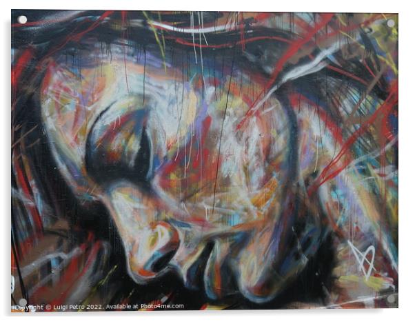 Graffiti depicting a female face Acrylic by Luigi Petro