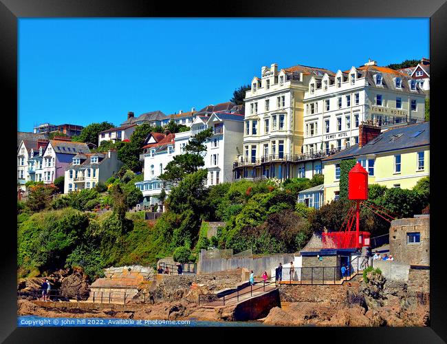 Fowey riverside, Cornwall. Framed Print by john hill