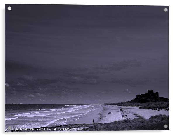 Bamburgh and Inner Farne Acrylic by Colin Chipp