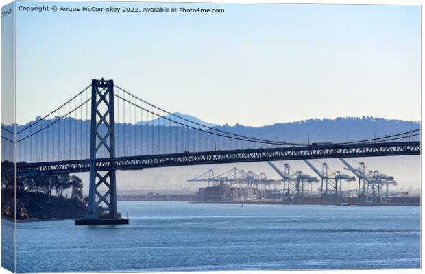 San Francisco - Oakland Bay Bridge Canvas Print by Angus McComiskey