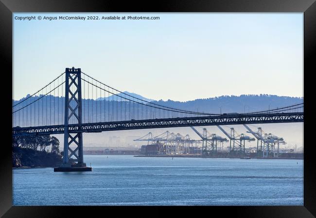 San Francisco - Oakland Bay Bridge Framed Print by Angus McComiskey