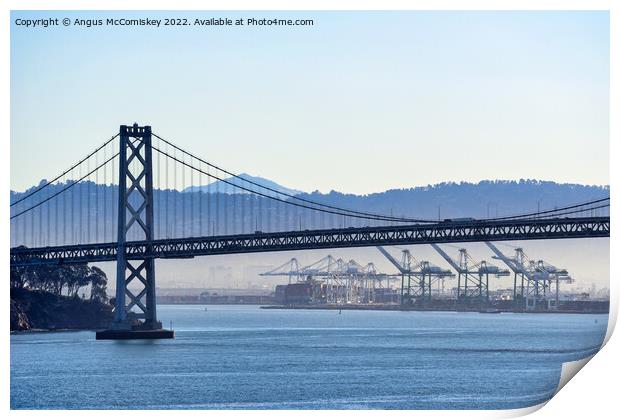 San Francisco - Oakland Bay Bridge Print by Angus McComiskey