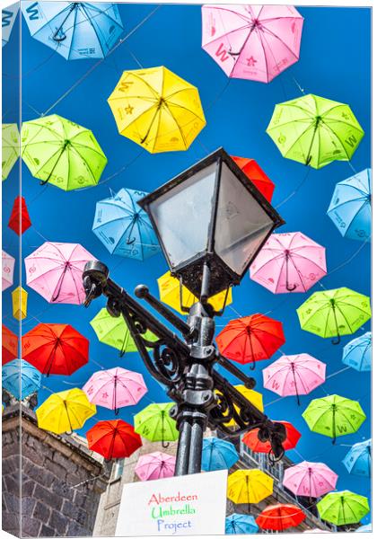 Colourful Umbrellas Canvas Print by Valerie Paterson
