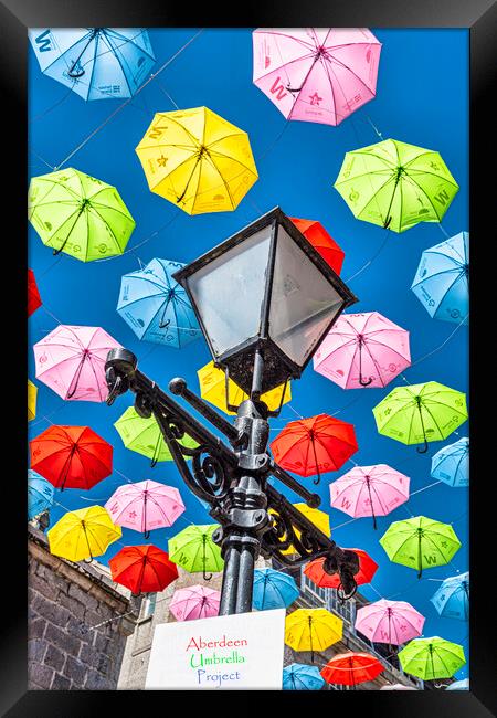 Colourful Umbrellas Framed Print by Valerie Paterson