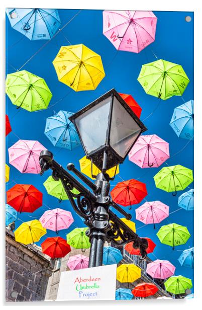 Colourful Umbrellas Acrylic by Valerie Paterson