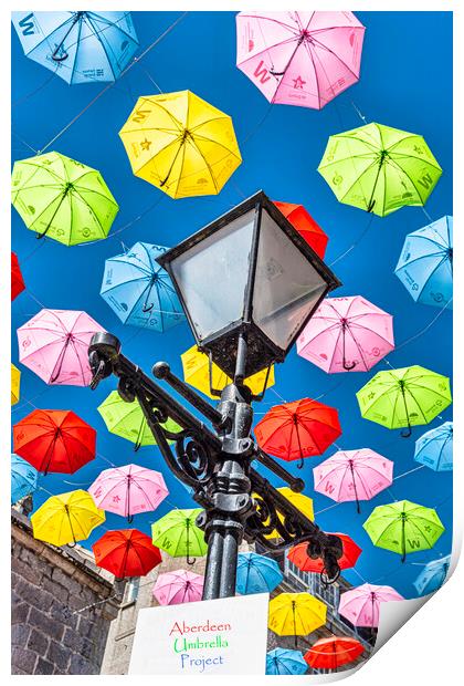 Colourful Umbrellas Print by Valerie Paterson