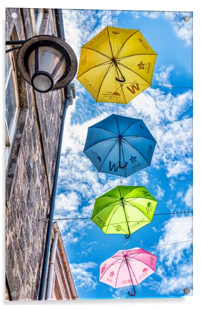 Hanging Umbrellas Acrylic by Valerie Paterson