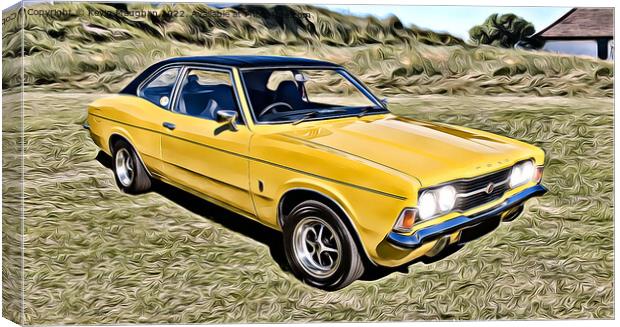 1976 Ford Cortina Mk3 (Digital Art) Canvas Print by Kevin Maughan